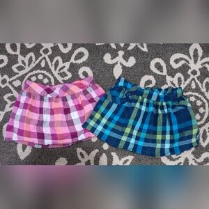 Plaid Kids Skirts - Pink and Blue